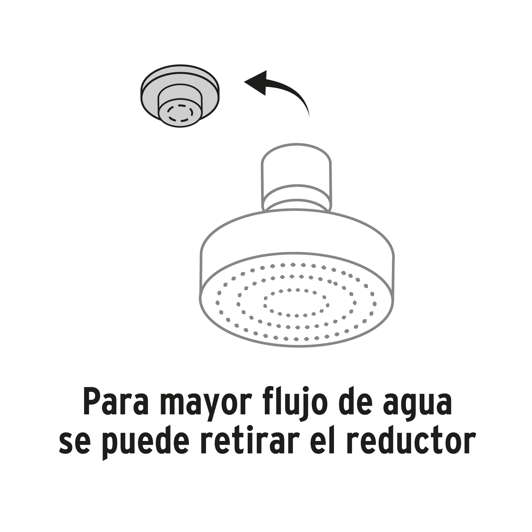 Regadera satín 4" plato redondo, sin brazo, Foset Element