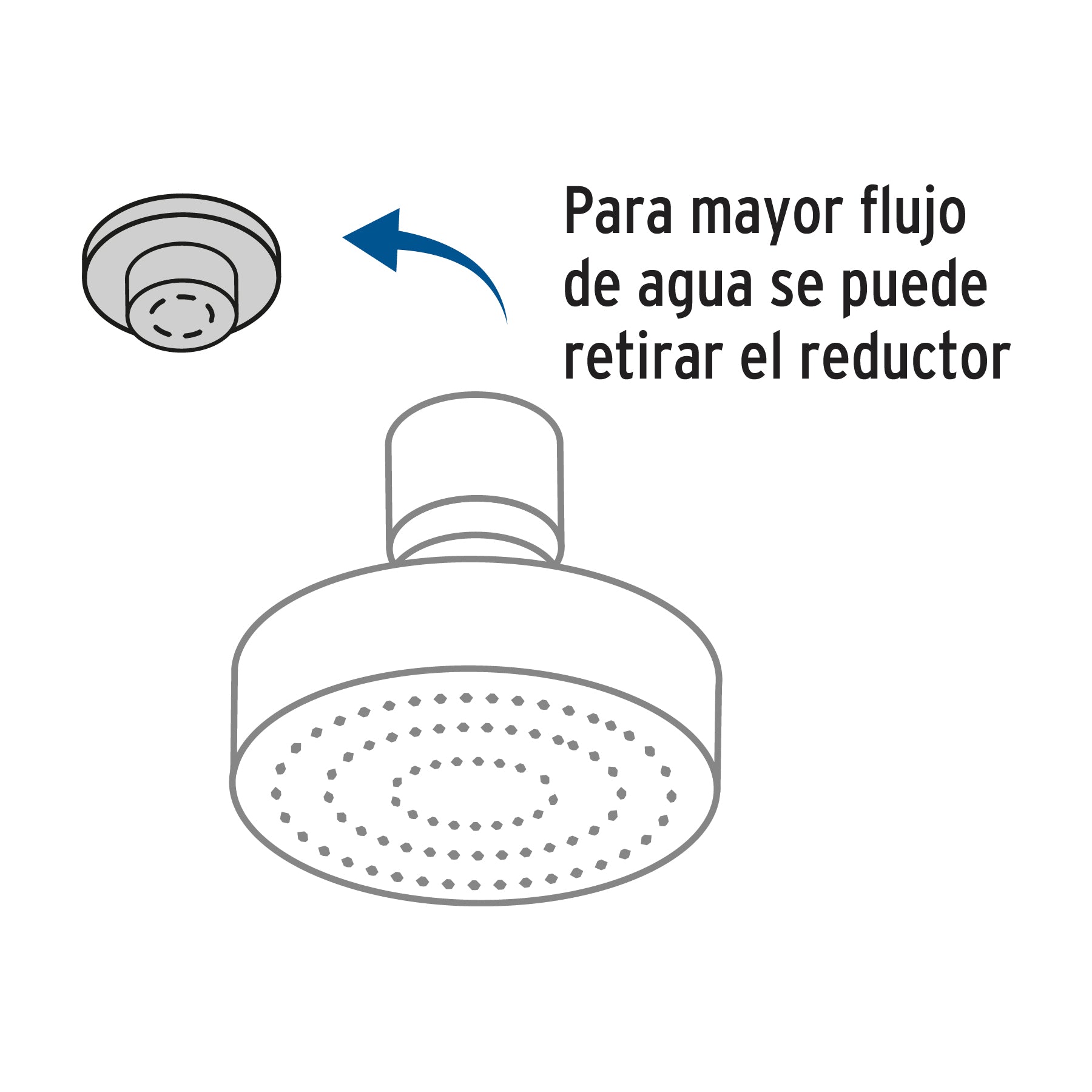 Regadera satín 4" plato redondo, sin brazo, Foset Element
