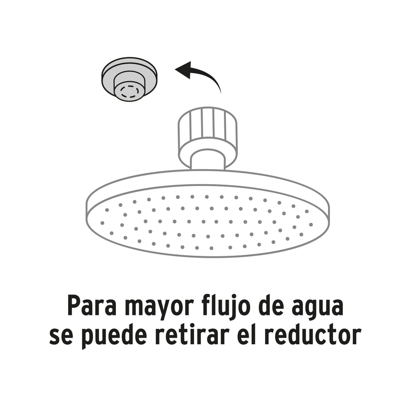 Regadera satín 6" plato redondo,  con brazo,  Foset Element