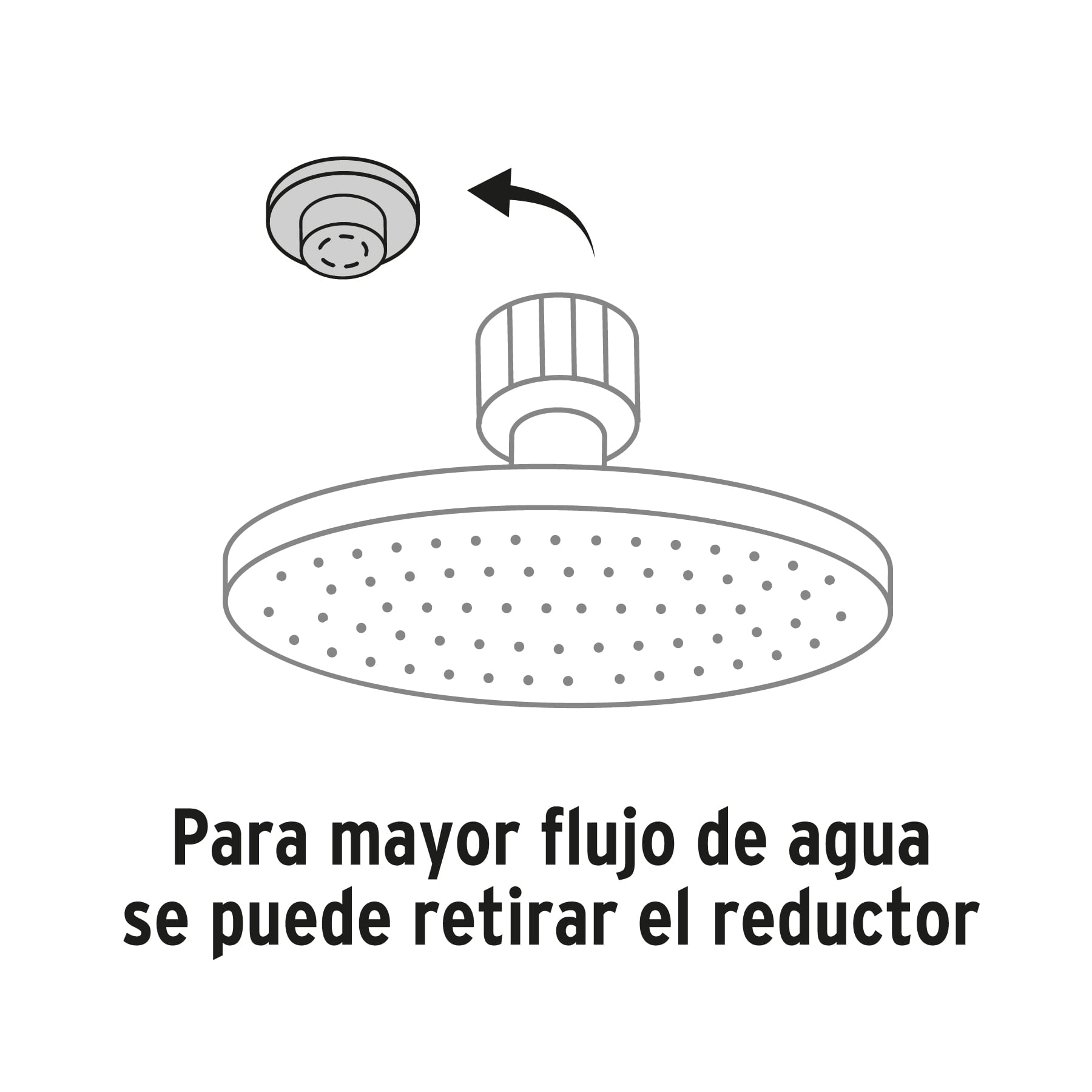 Regadera satín 6" plato redondo, sin brazo, Foset Element