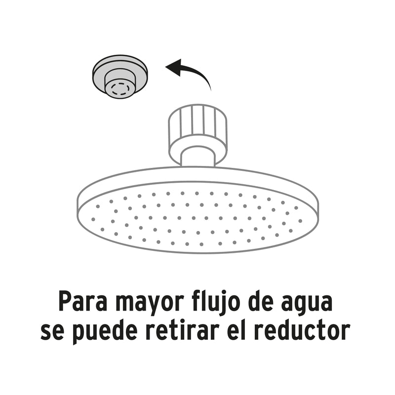 Regadera satín 8" plato redondo,  con brazo,  Foset Element