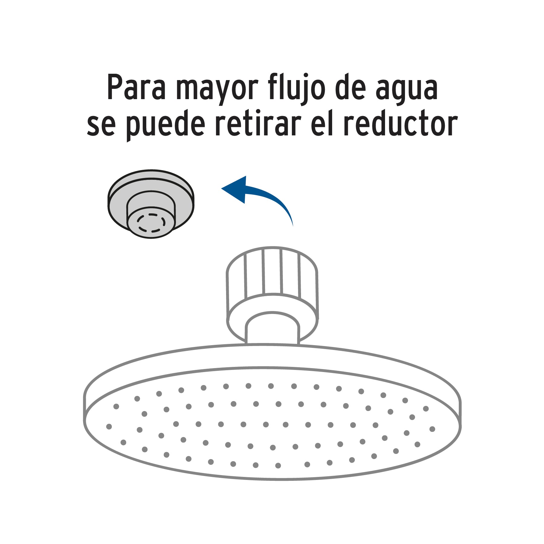 Regadera satín 8" plato redondo, con brazo, Foset Element