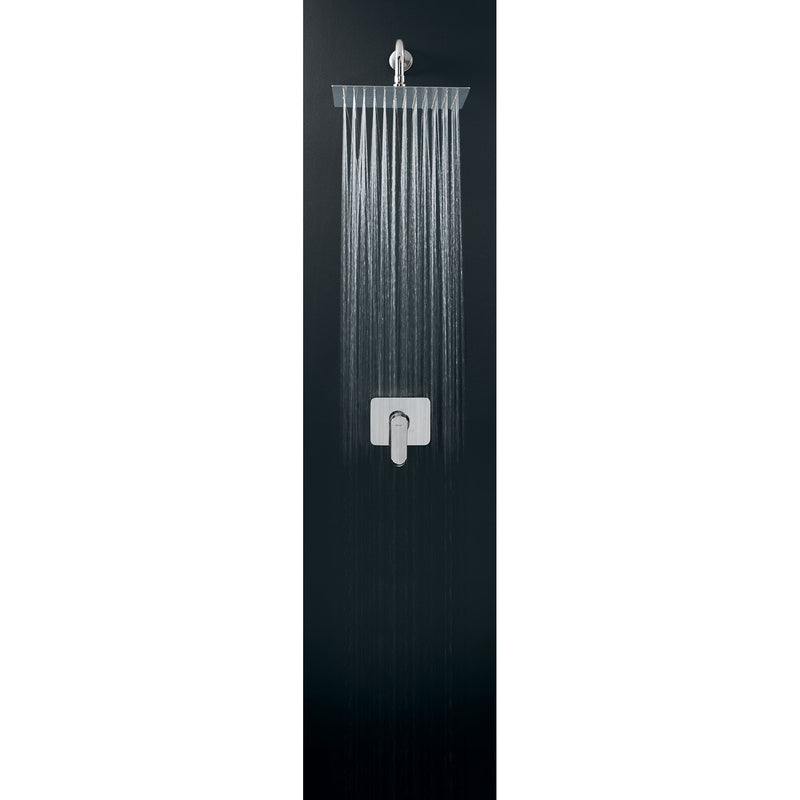 Regadera cromo 10" plato cuadrado delgado con brazo,  Riviera