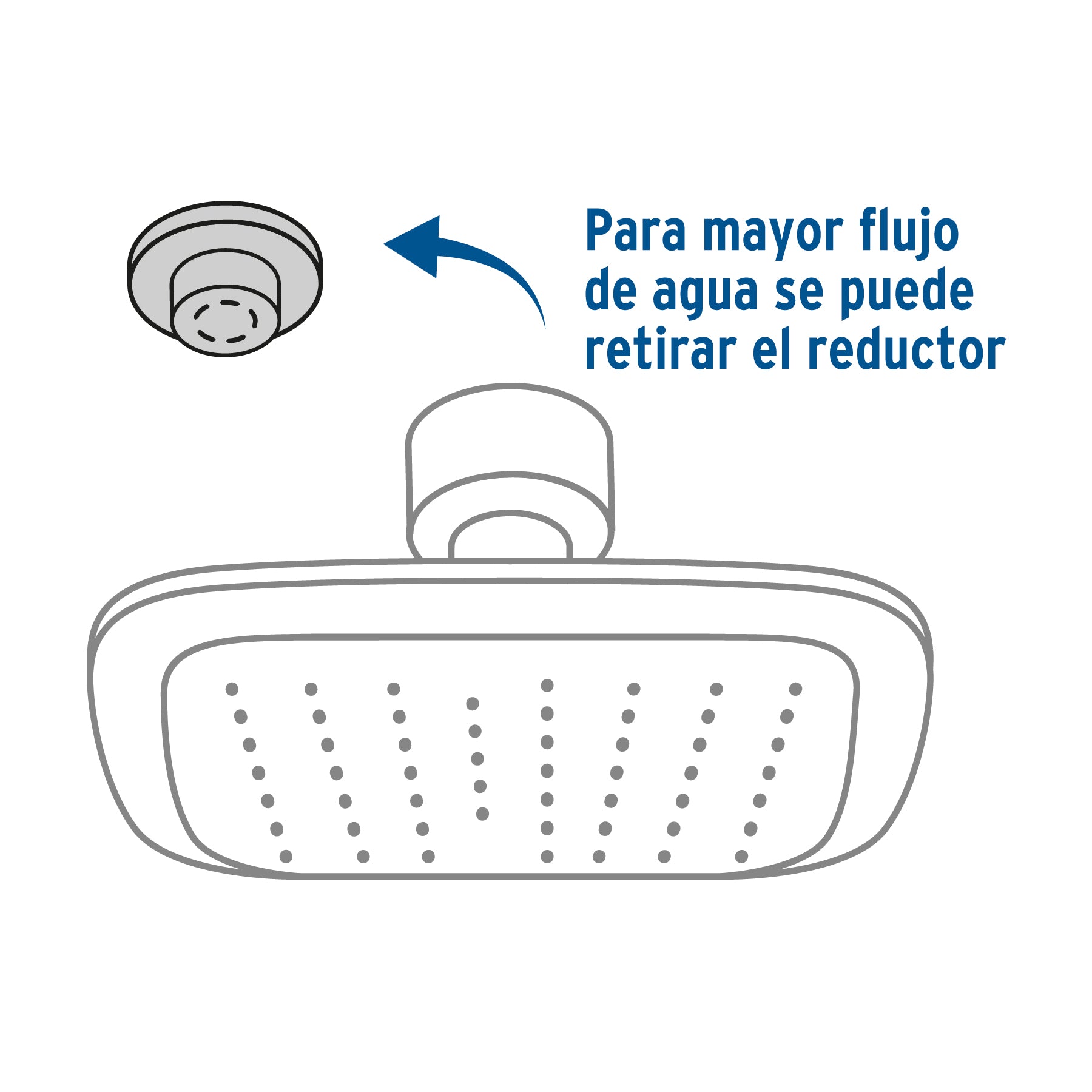 Regadera cuadrada de ABS 3-3/4" sin brazo, Foset Basic