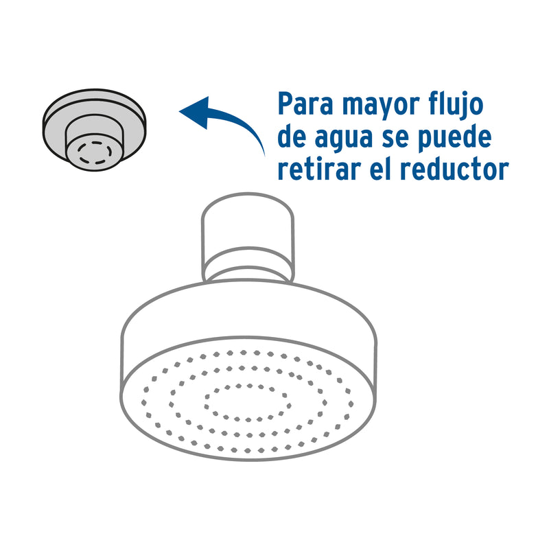 Regadera redonda de ABS 4-1/4" sin brazo,  Foset Basic