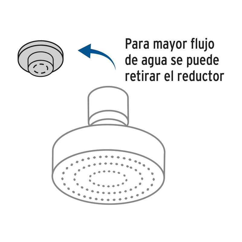 Regadera redonda de ABS 4-1/4" sin brazo,  Foset Basic