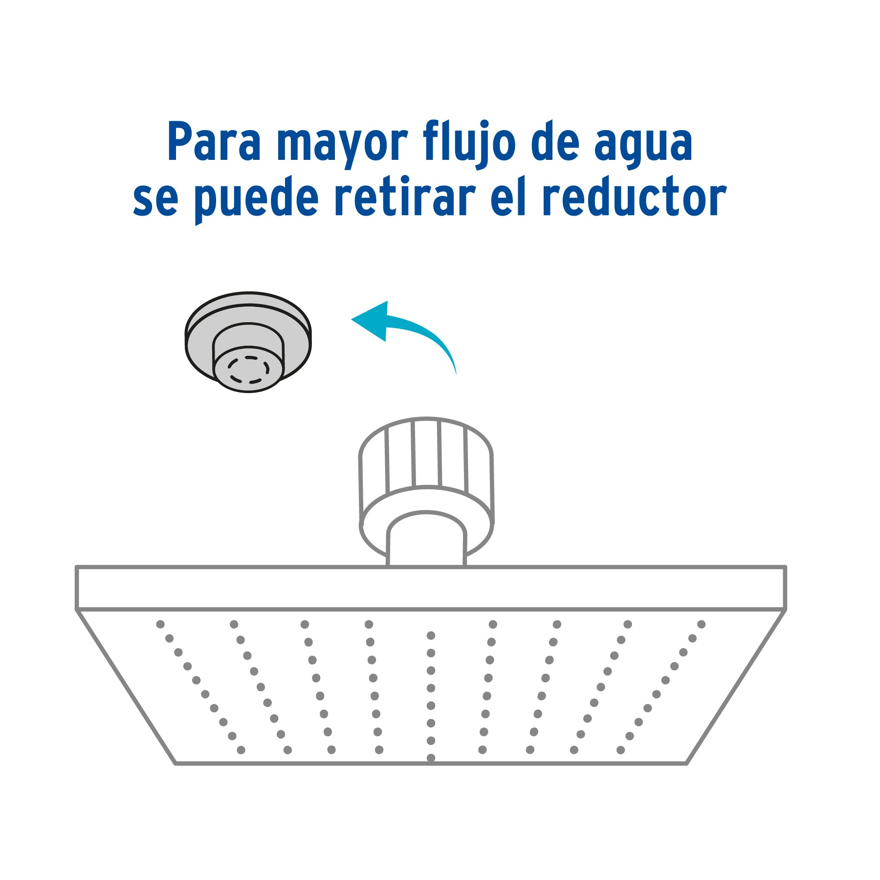 Regadera cuadrada ABS 4" acabado satín sin brazo, Foset