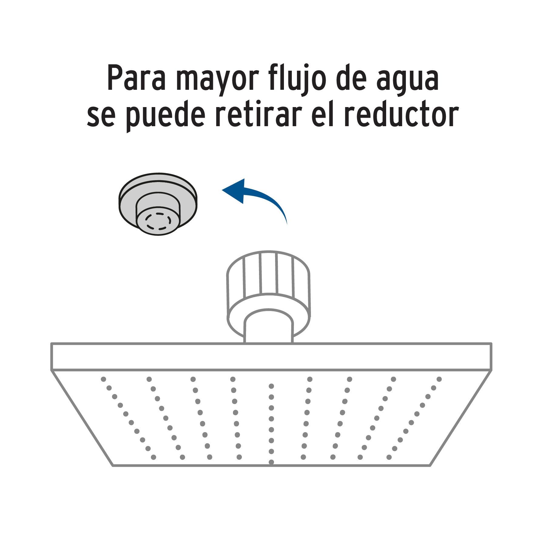 Regadera cuadrada ABS 4" acabado satín sin brazo, Foset
