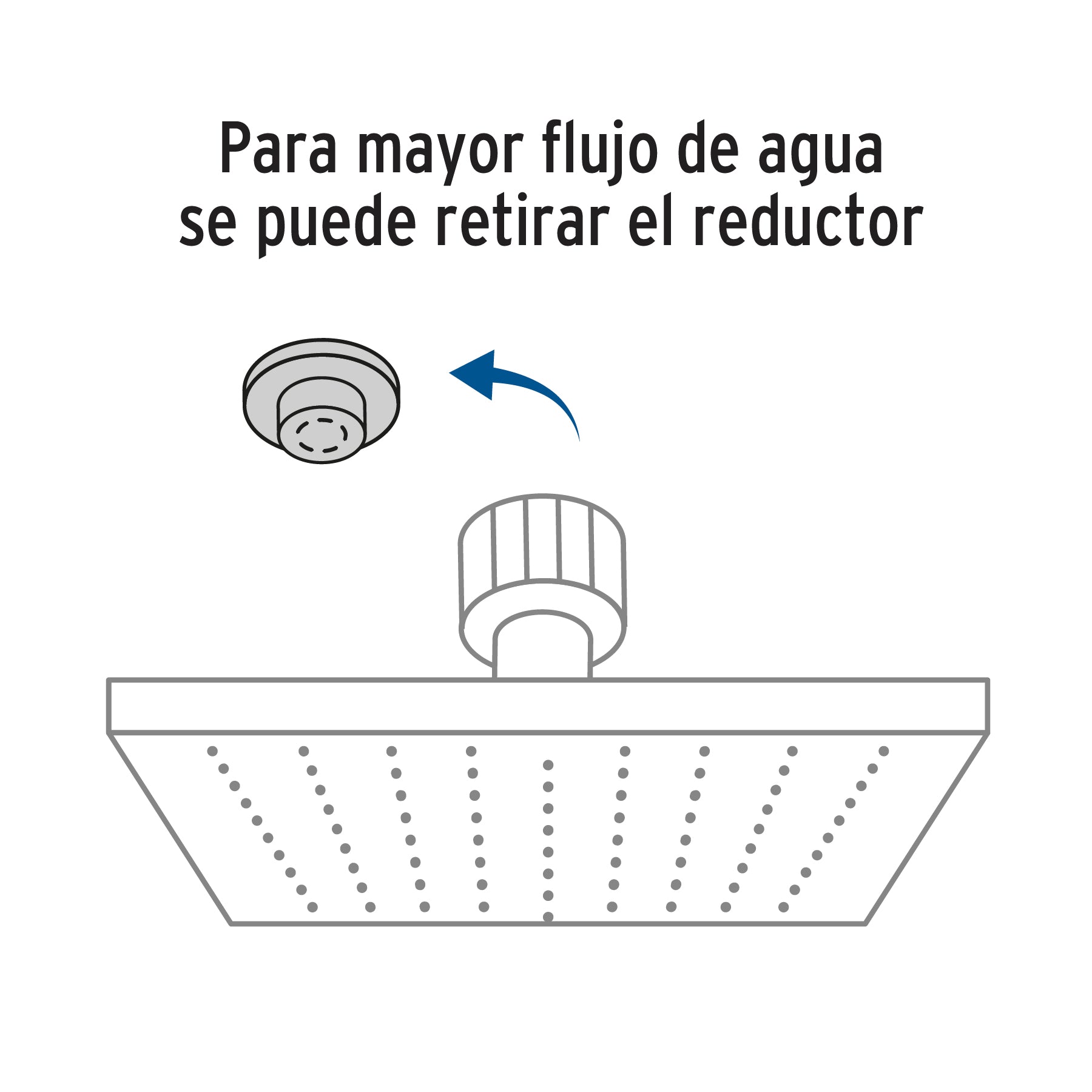 Regadera cuadrada ABS 6" acabado negro mate con brazo, Foset