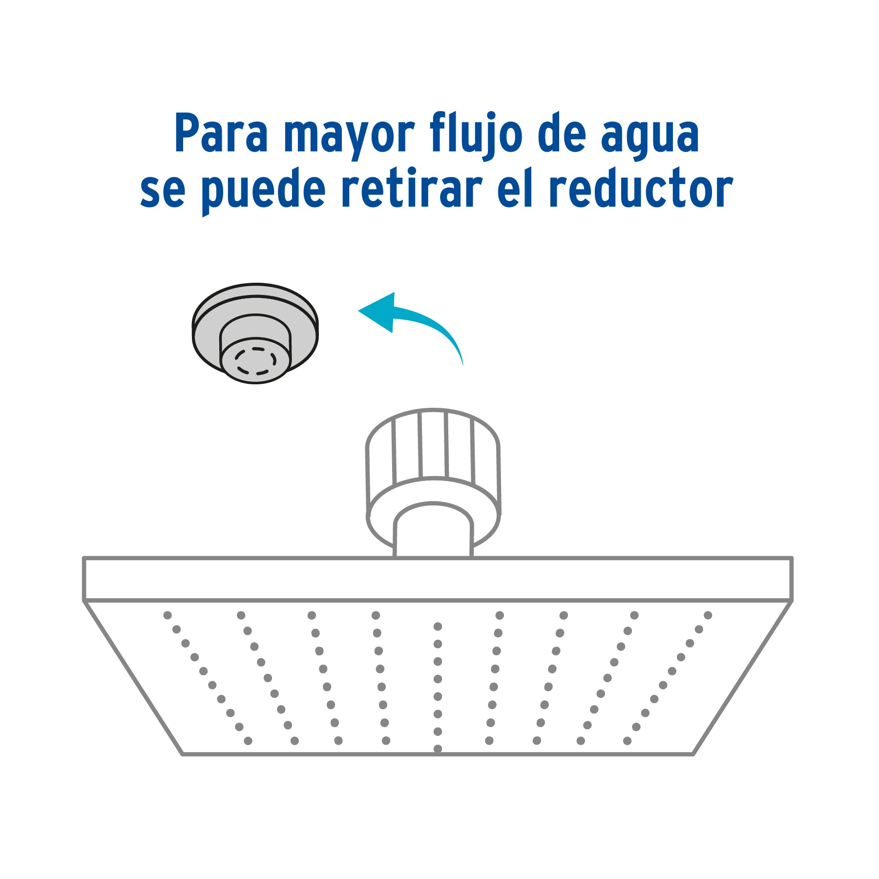 Regadera cuadrada ABS 6" acabado satín con brazo, Foset