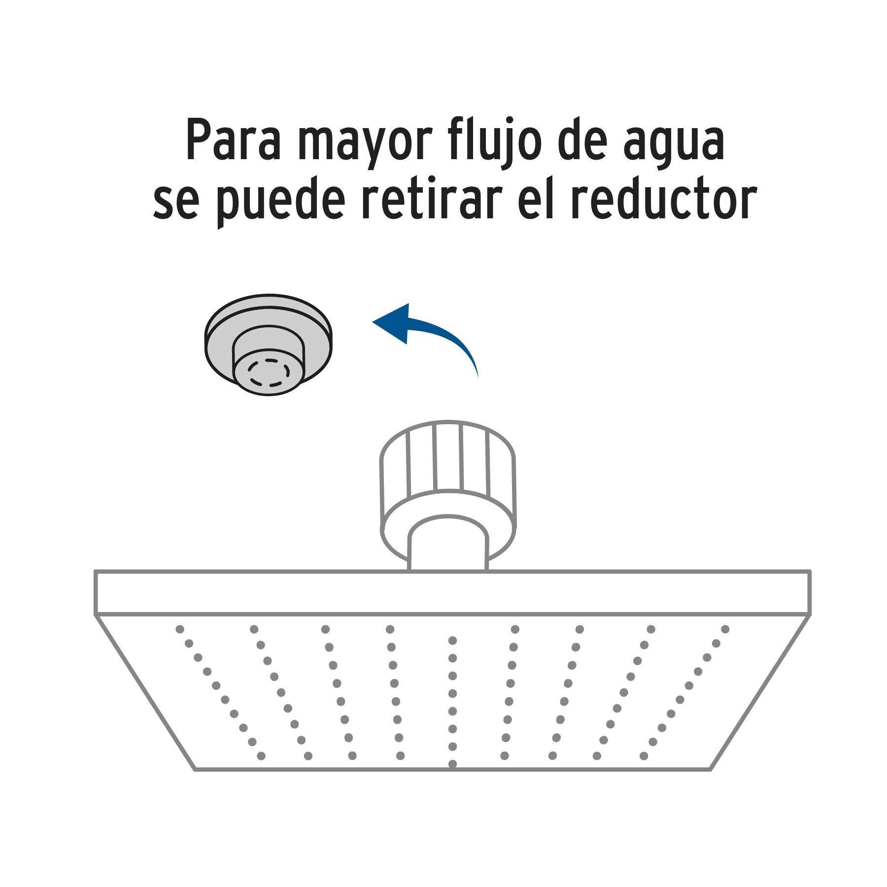 Regadera cuadrada ABS 8" acabado satín con brazo, Foset