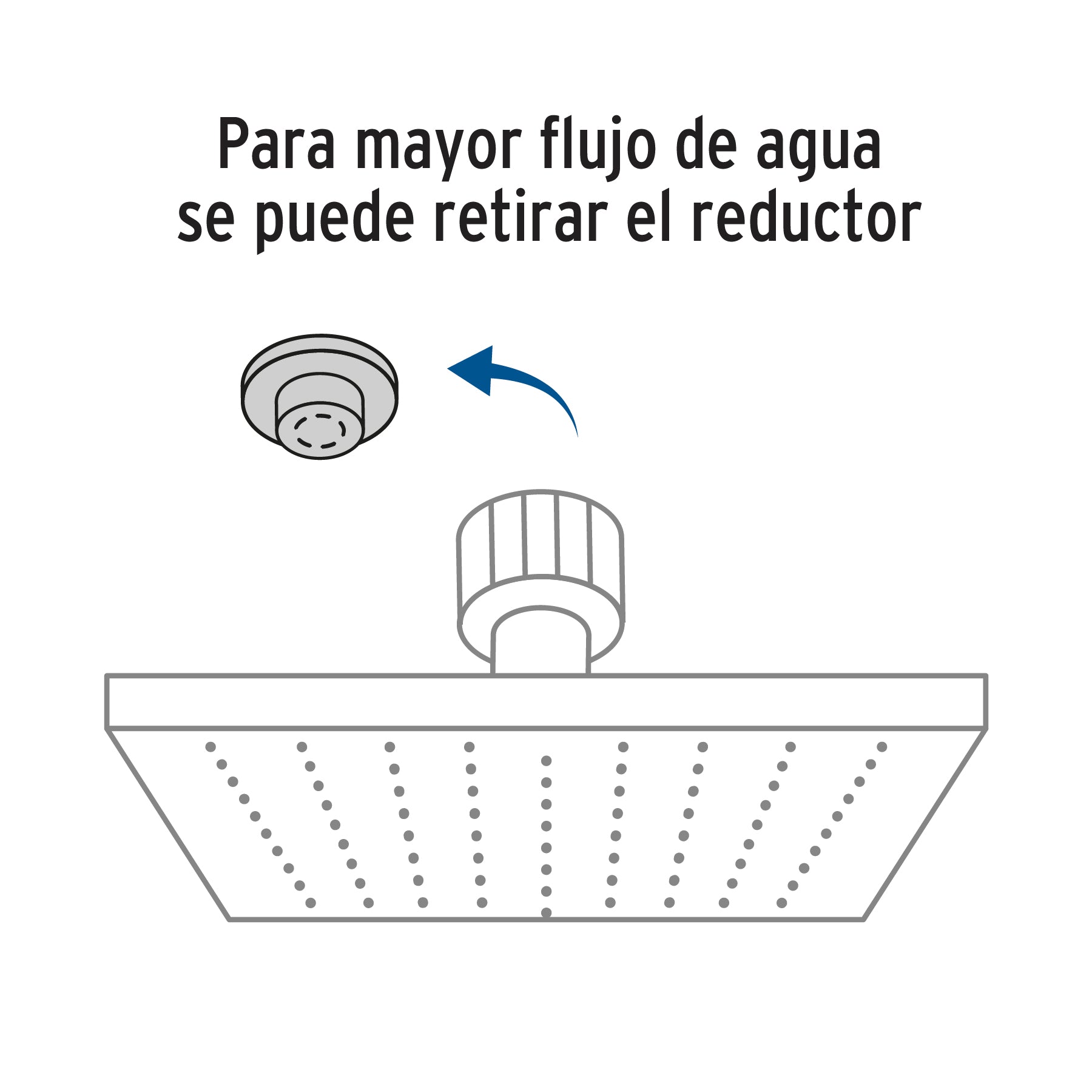 Regadera cuadrada ABS 8" acabado negro mate sin brazo, Foset