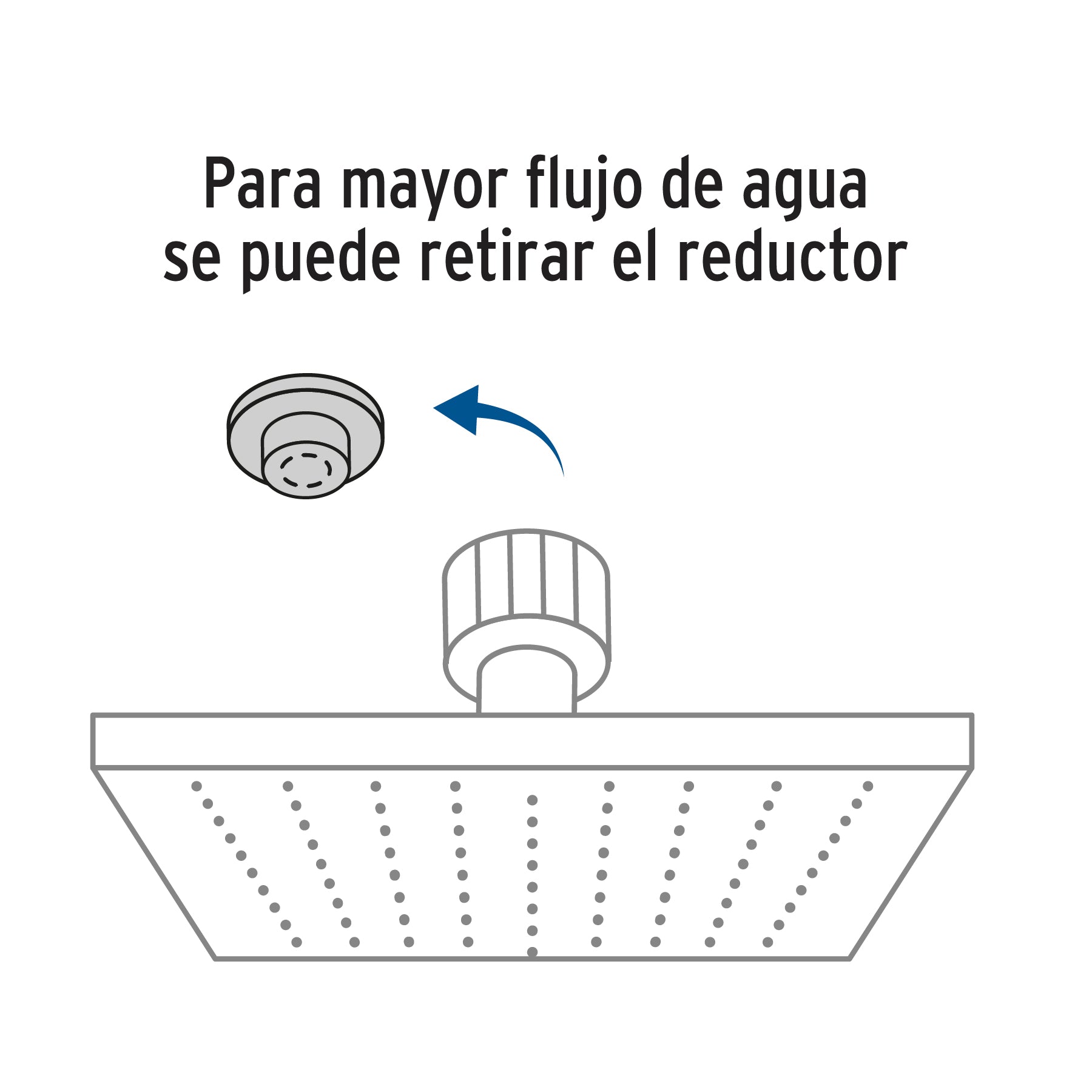 Regadera cuadrada ABS 8" acabado cromo sin brazo, Foset