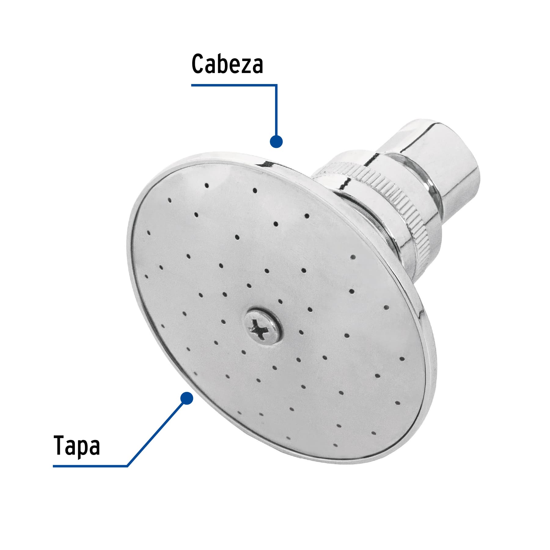 Regadera redonda metálica 3" sin brazo, Foset Aqua