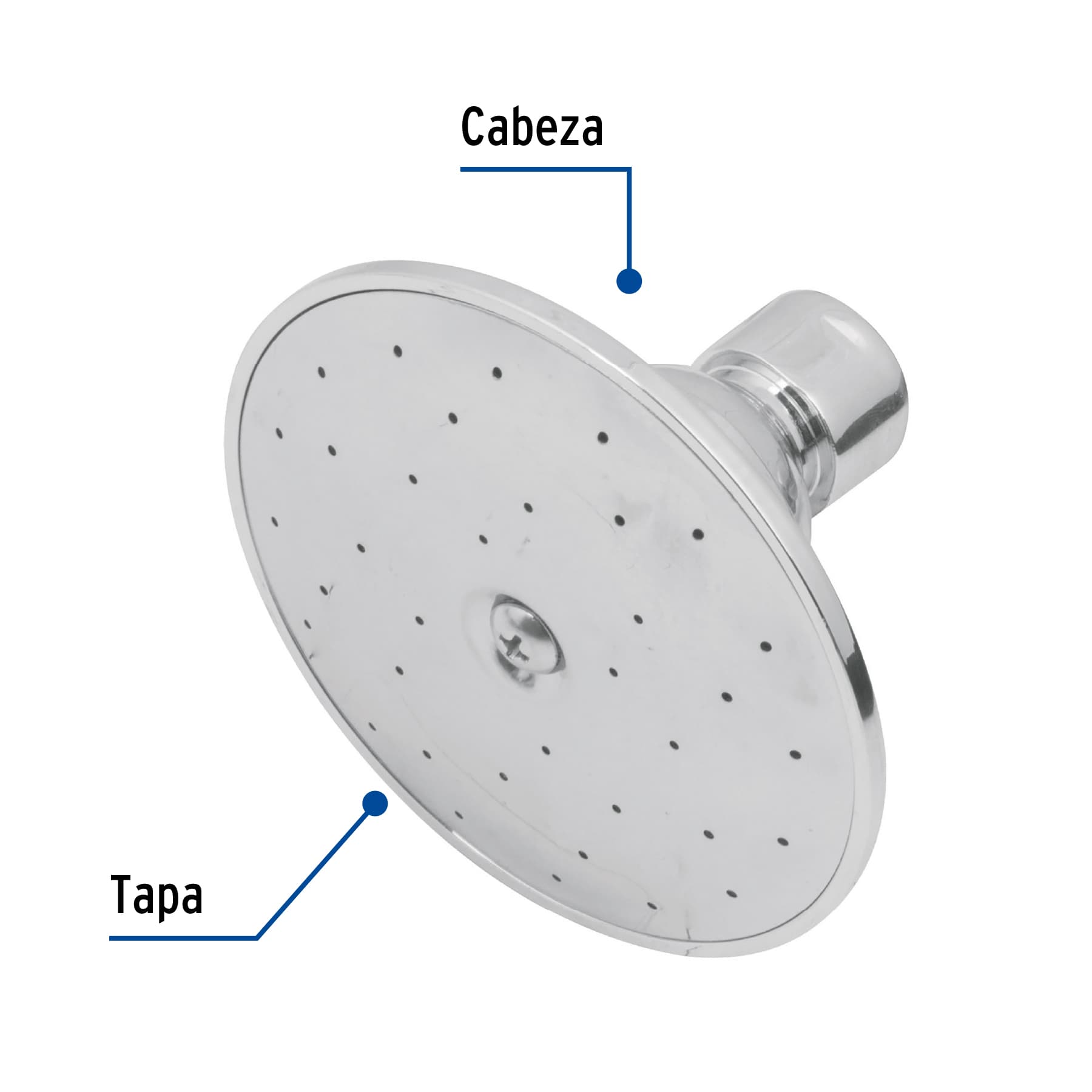 Regadera redonda metálica 3-1/2" sin brazo, Foset Aqua
