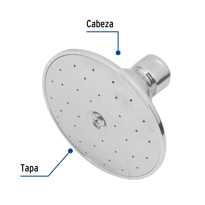 Regadera redonda metálica 3-1/2" sin brazo,  Foset Aqua