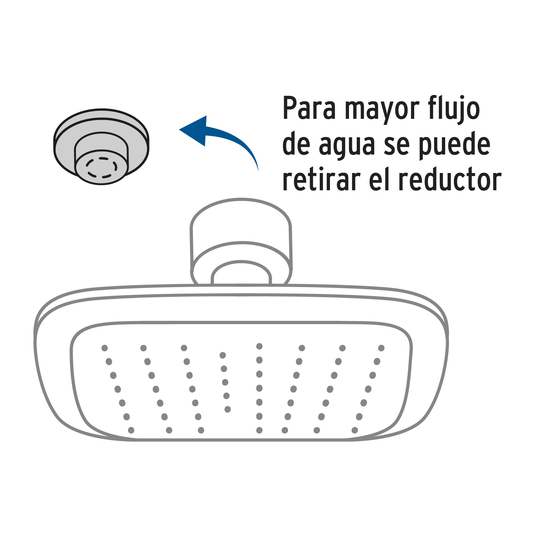 Regadera cuadrada plato ancho 8" brazo inox a muro, Aero