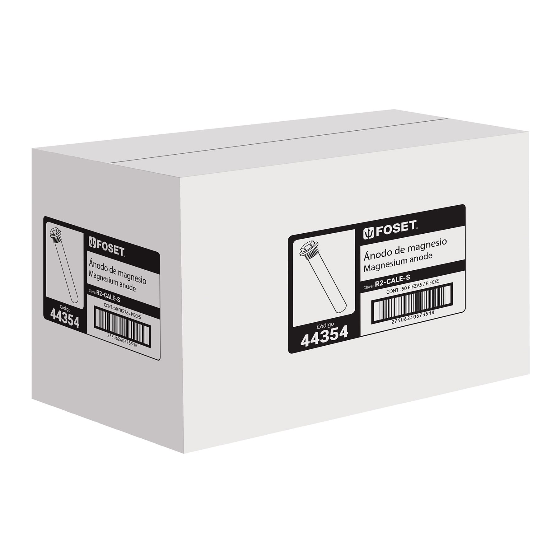 Ánodo de magnesio para calentador solar, 3/4", Foset