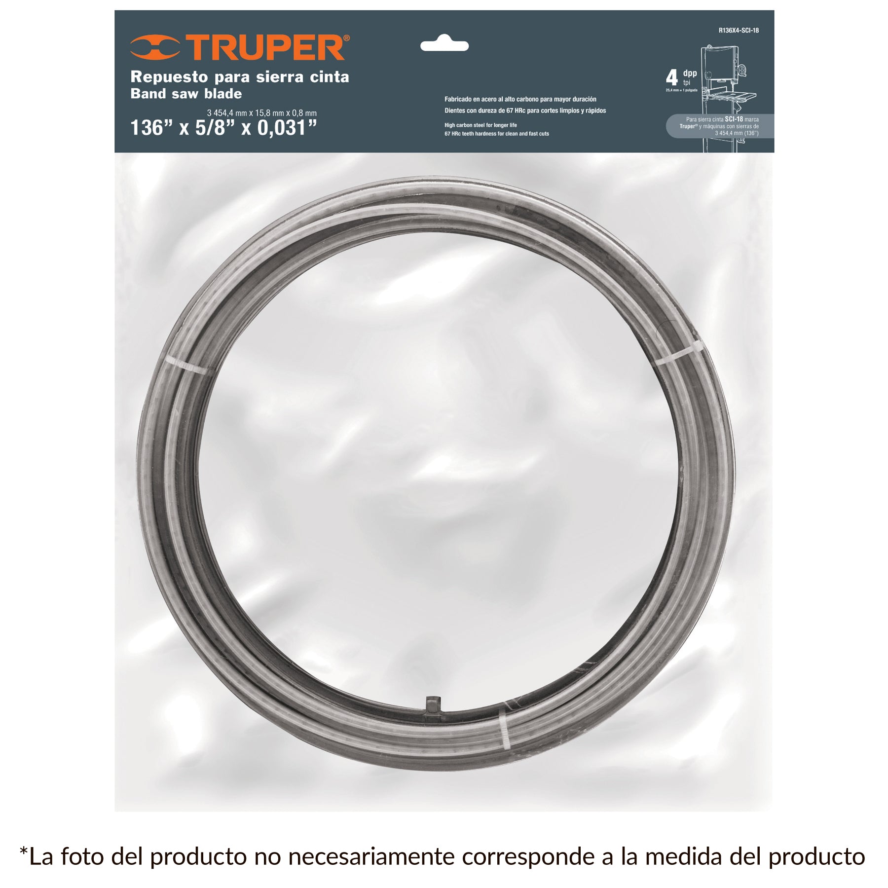 Repuesto sierra 93" x 4 dpp, para sierra cinta SCI-14E
