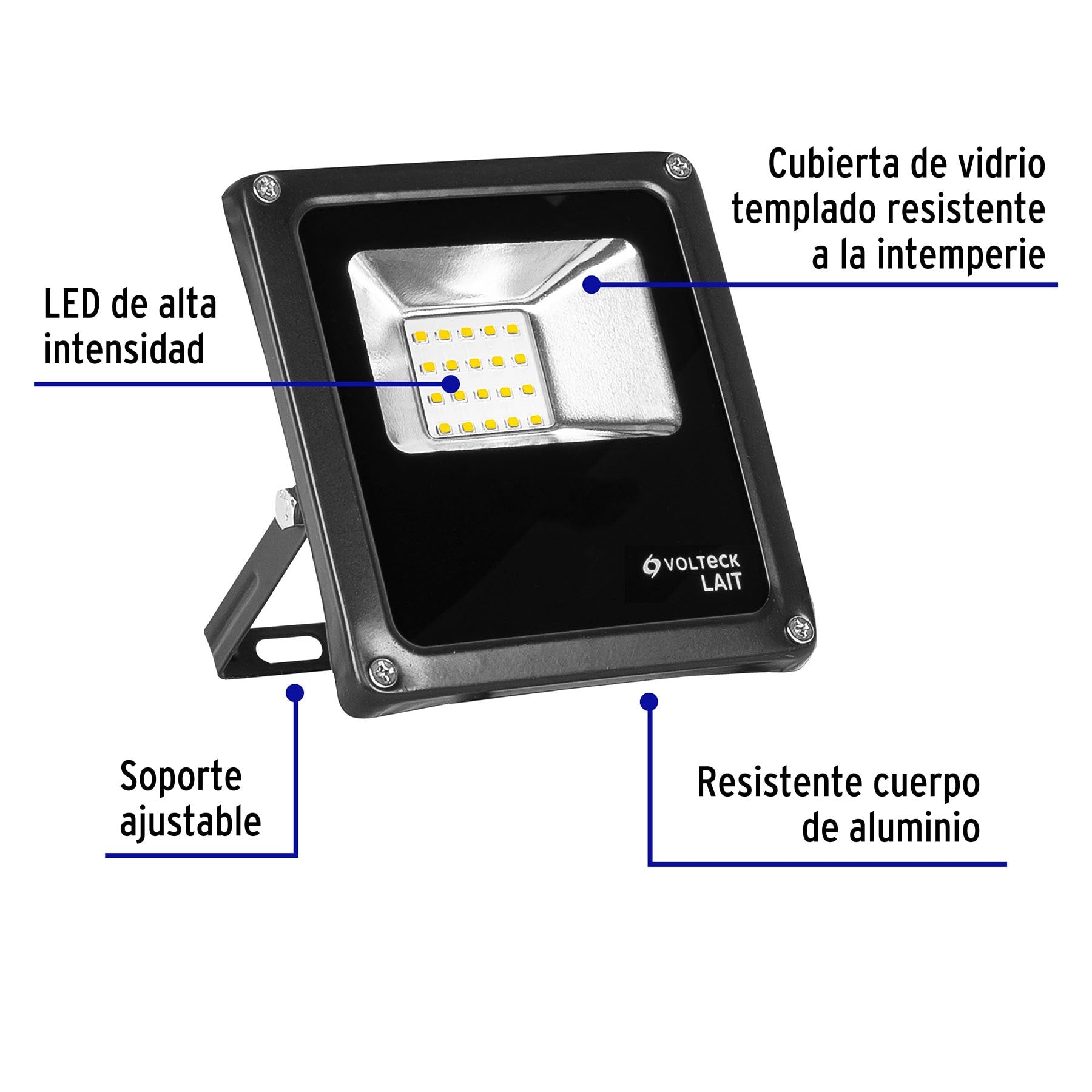 Reflector delgado de LED 10 W luz de día, Volteck