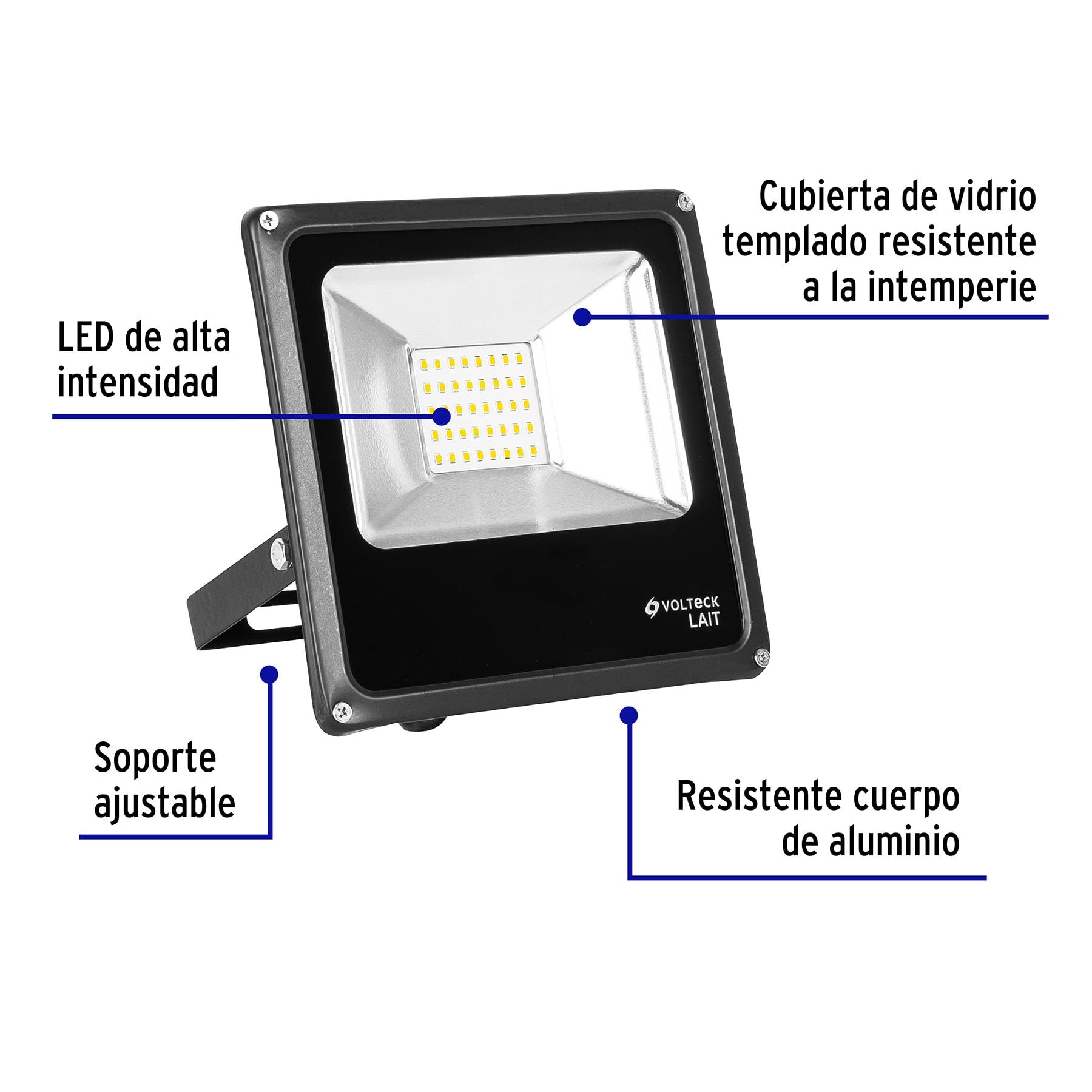 Reflector delgado de LED 20 W luz de día, Volteck