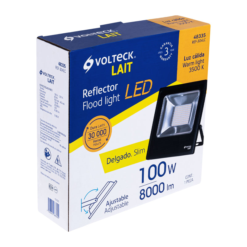 Reflector delgado de LED 100 W luz cálida,  Volteck
