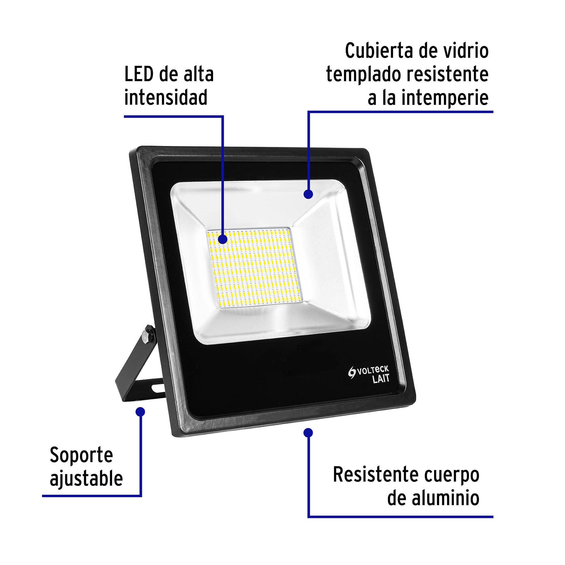 Reflector delgado de LED 100 W luz de día, Volteck