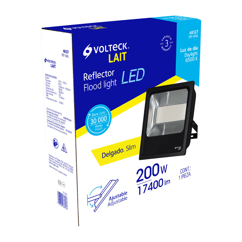 Reflector delgado de LED 200 W luz de día,  Volteck