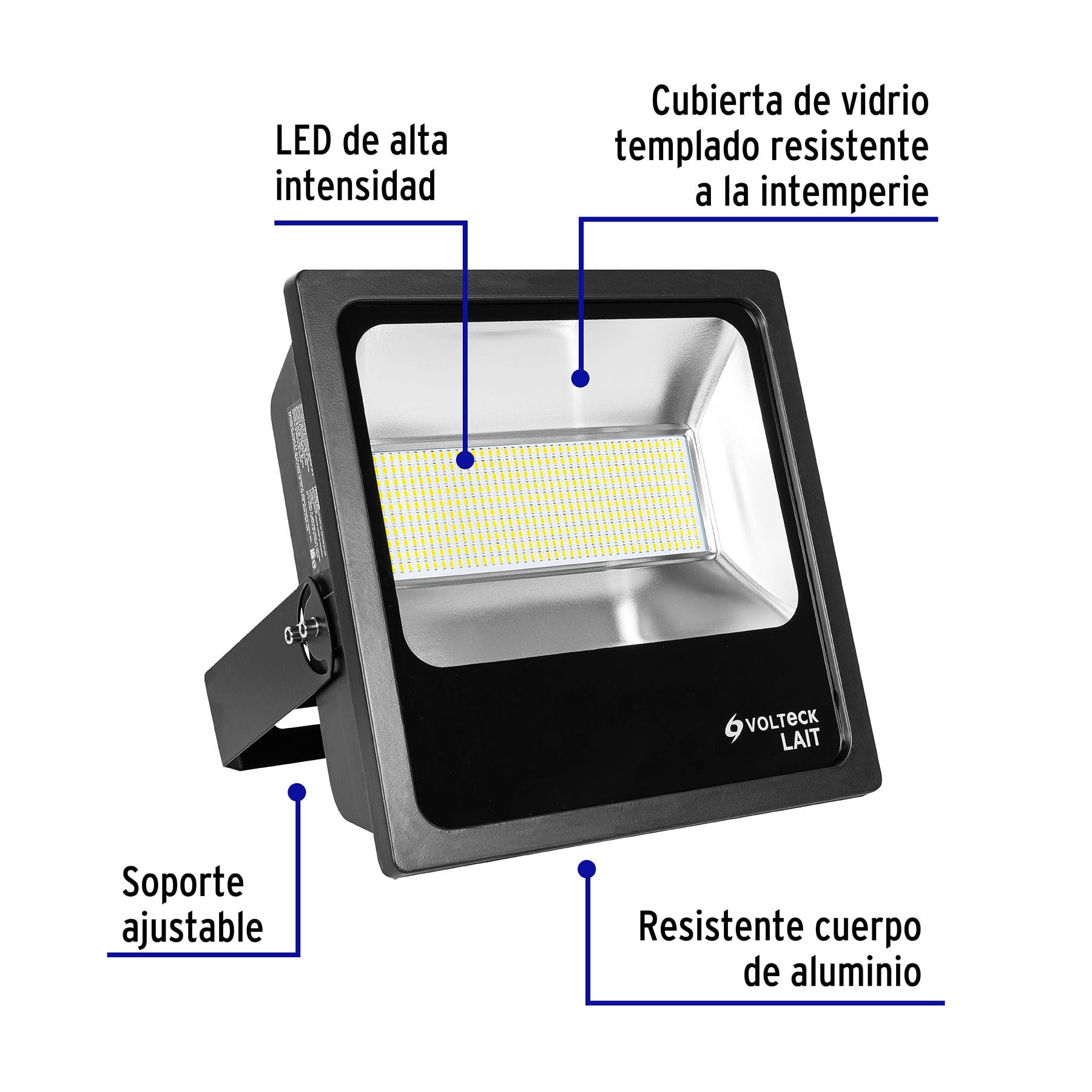 Reflector delgado de LED 200 W luz de día, Volteck
