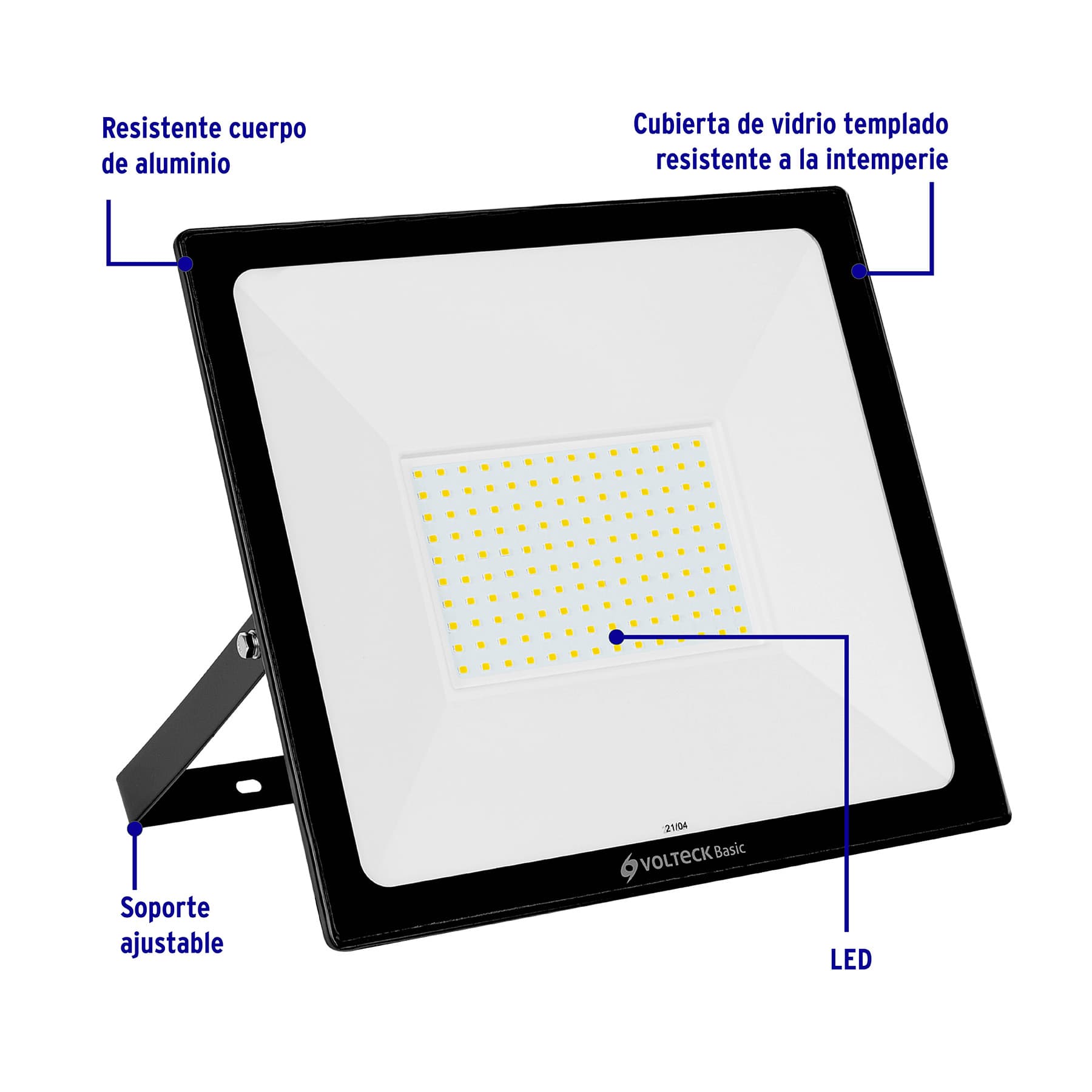 Reflector ultra delgado LED 100 W luz de día, Volteck Basic