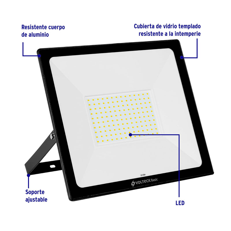 Reflector ultra delgado LED 100 W luz de día,  Volteck Basic