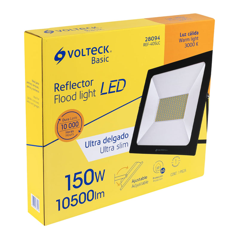 Reflector ultra delgado LED 150 W luz cálida,  Volteck Basic