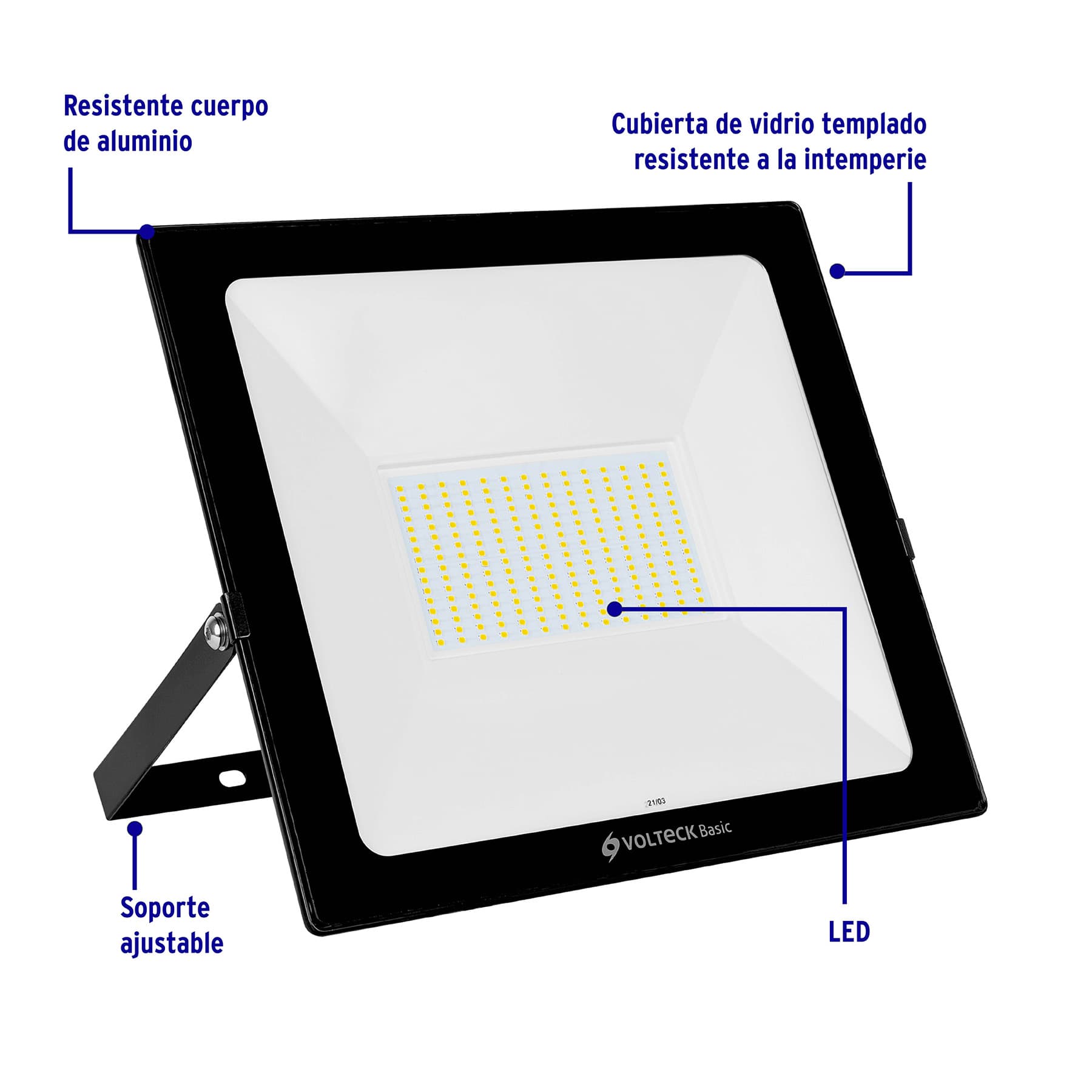 Reflector ultra delgado LED 150 W luz de día, Volteck Basic