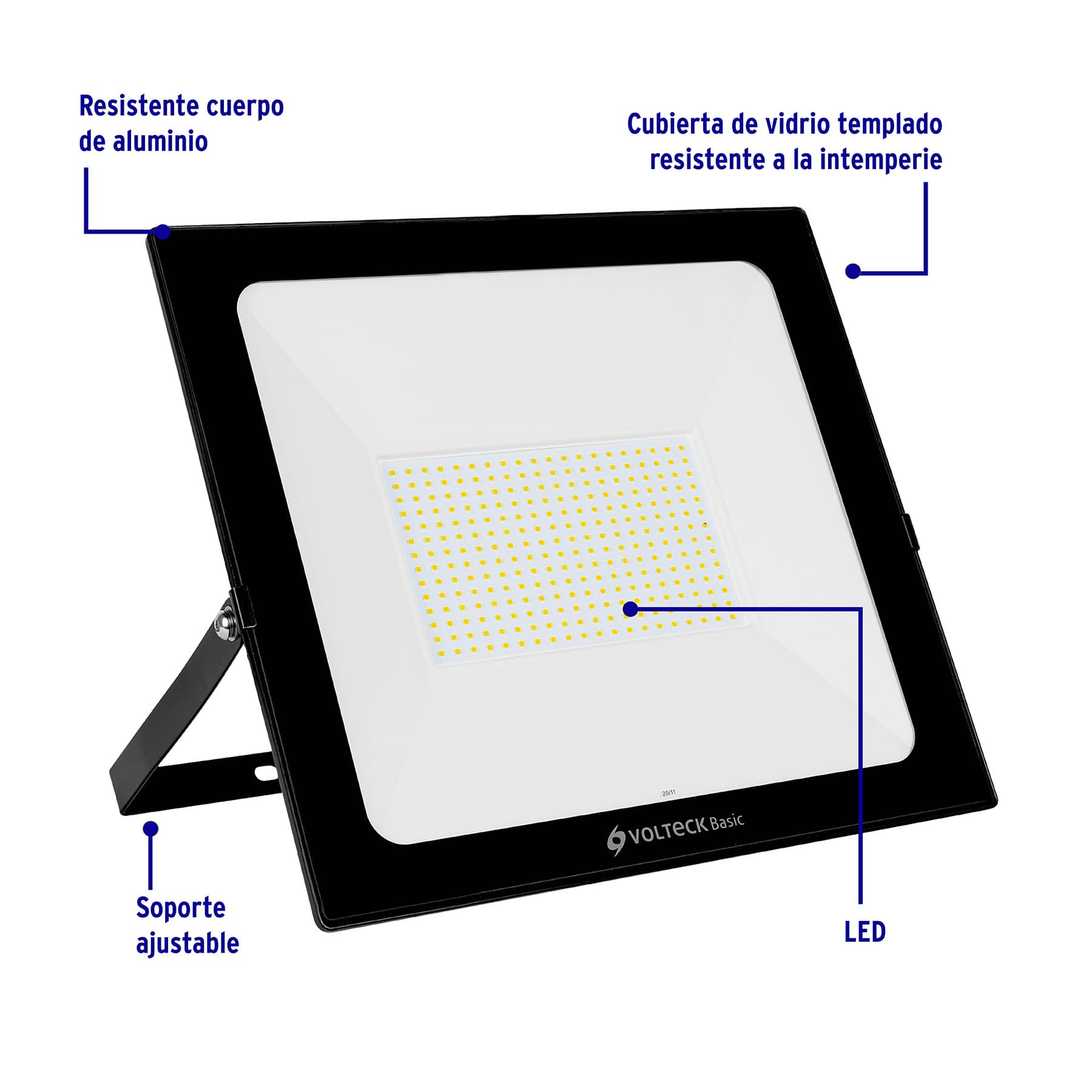 Reflector ultra delgado LED 200 W luz de día, Volteck Basic