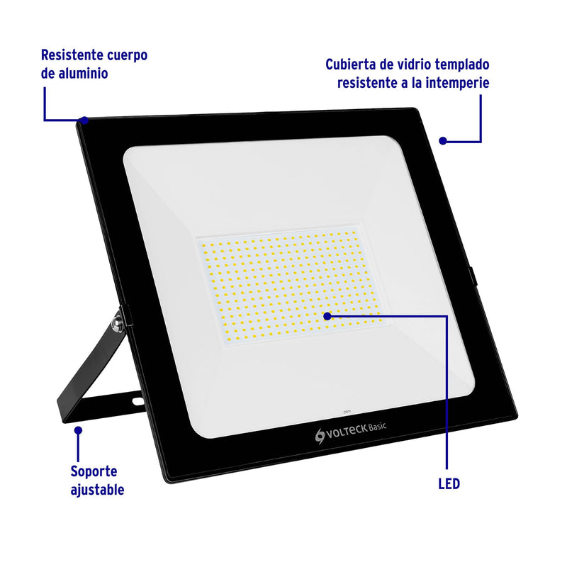 Reflector ultra delgado LED 200 W luz de día,  Volteck Basic