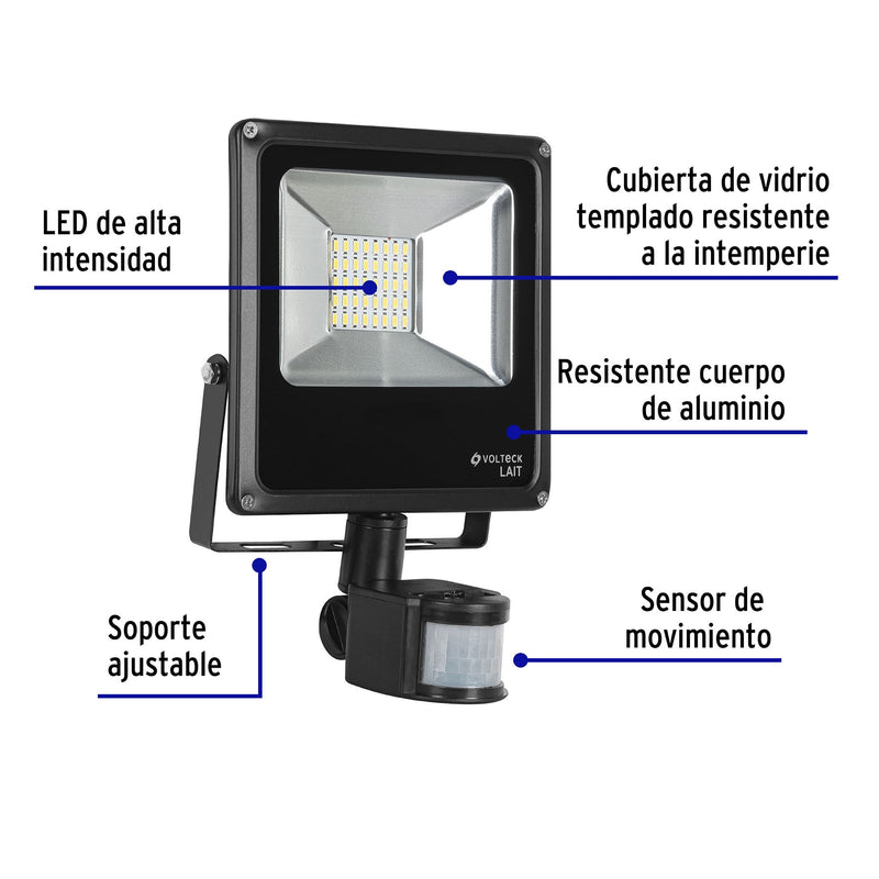 Reflector LED 20 W alta intensidad con sensor de movimiento