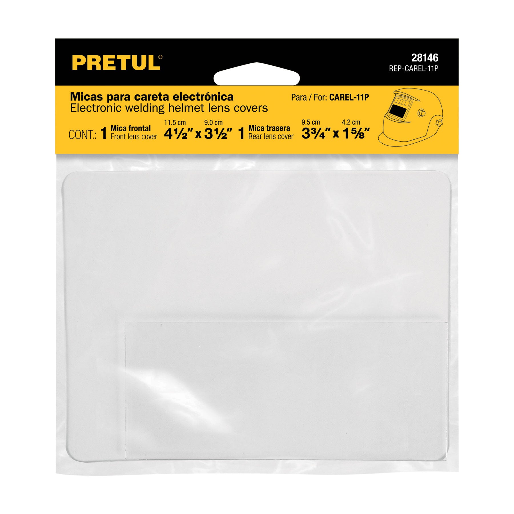 Bolsa con 2 micas para careta CAREL-11P, Pretul