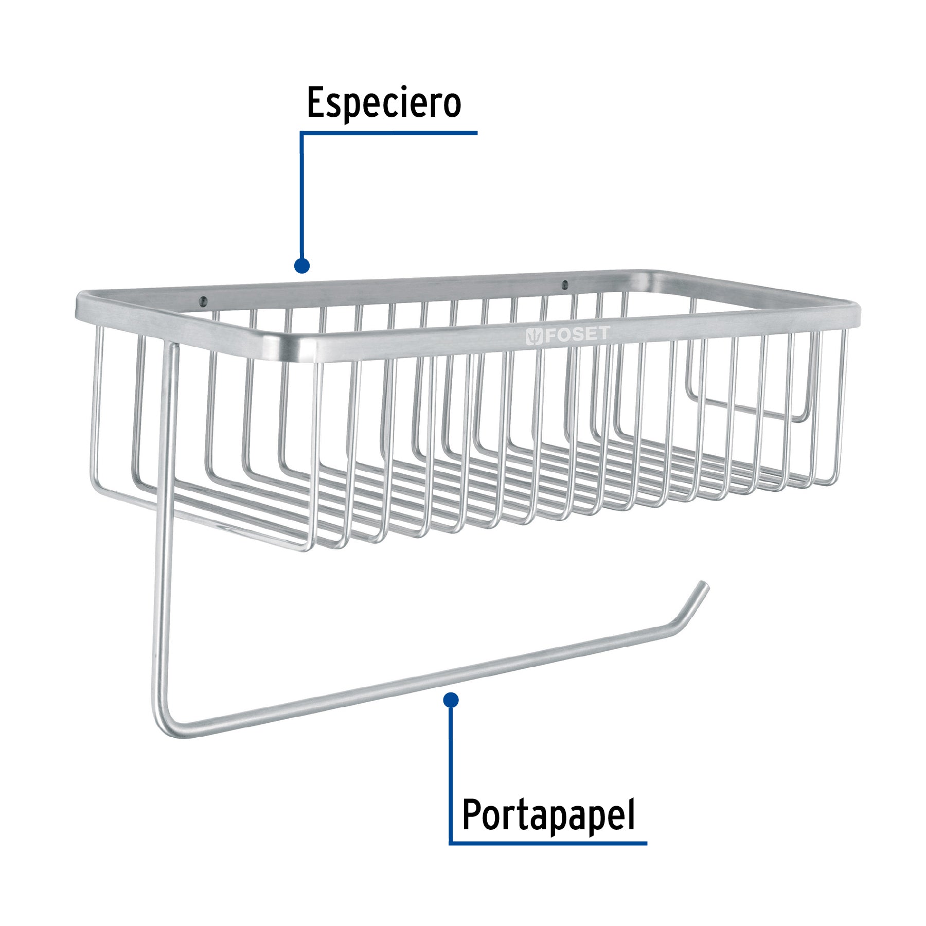 Portarrollo y especiero en satín para cocina, Foset Riviera