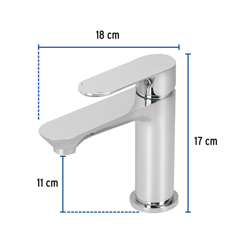 Monomando cromo cuello corto para lavabo,  Foset Riviera