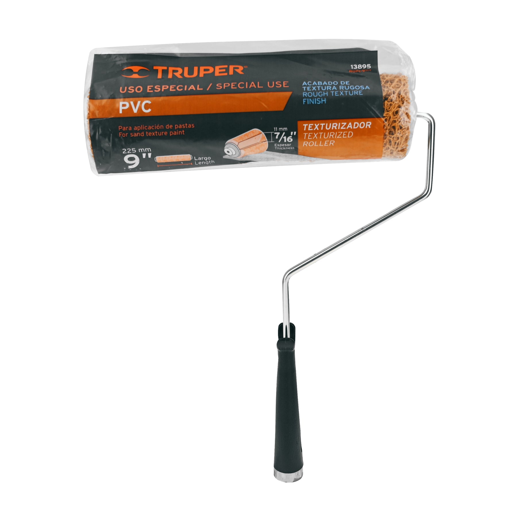 Rodillo para pintar 9" x 7/16" de PVC, acabados texturizados
