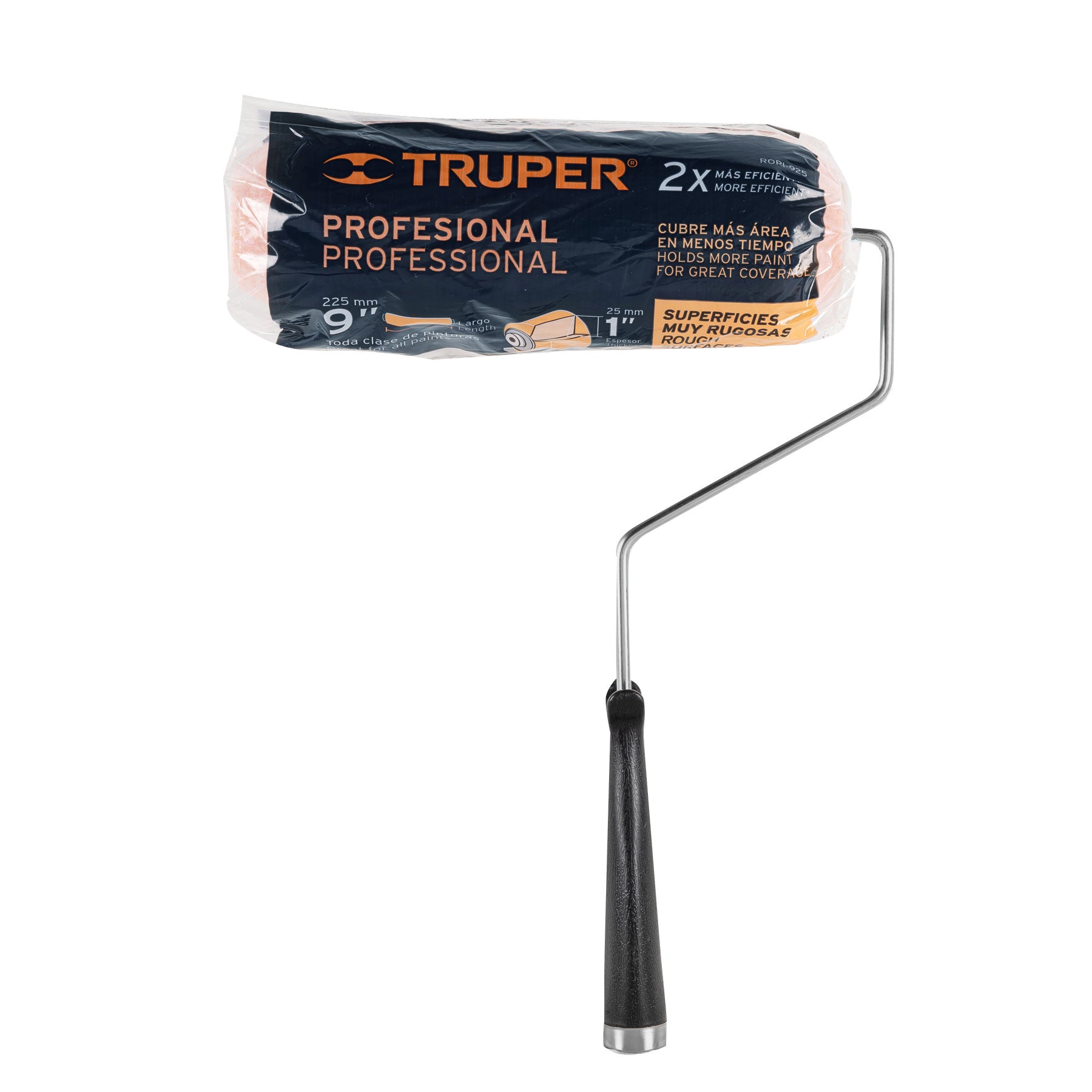 Rodillo para pintar 9" x 1" superficies muy rugosas, Truper