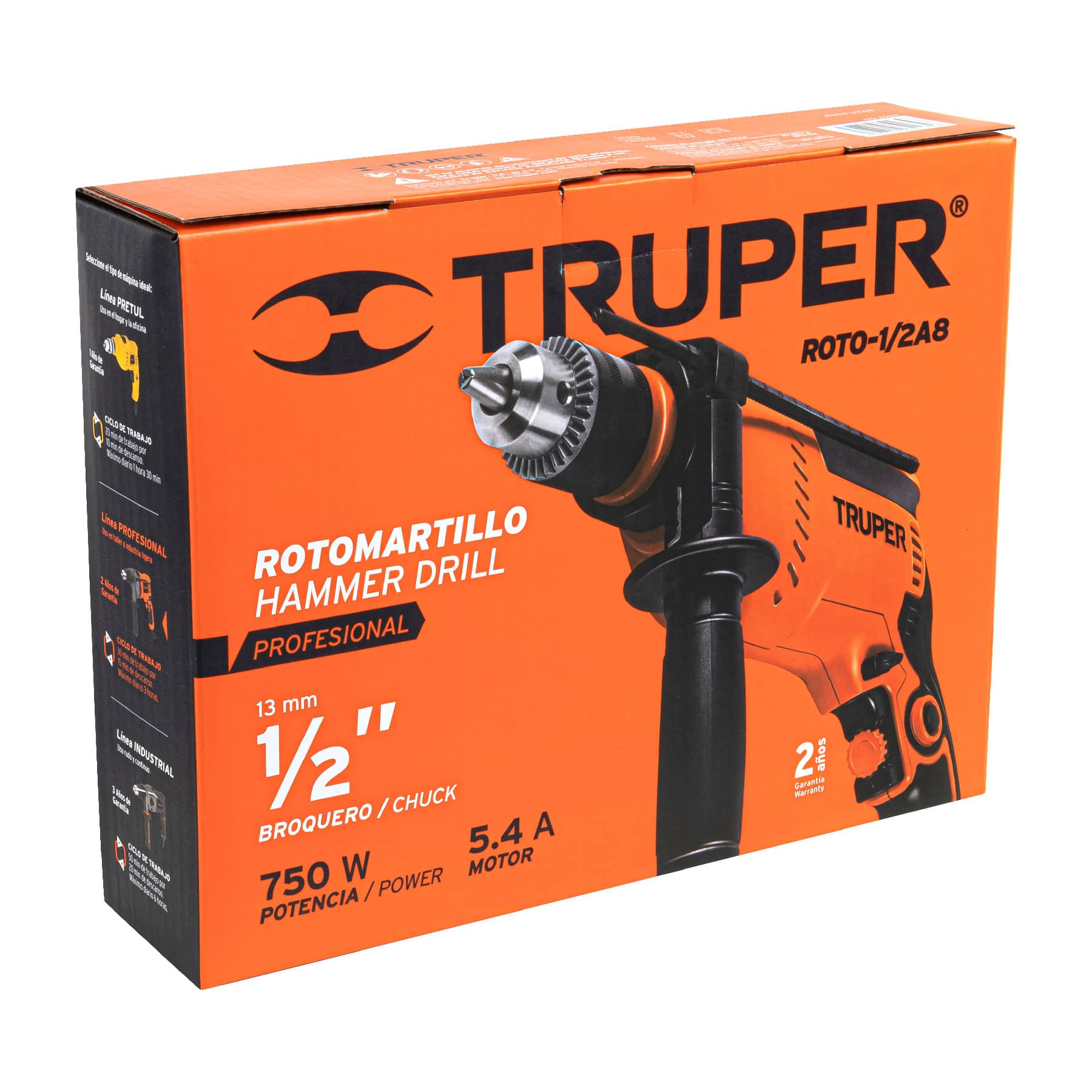 Rotomartillo 1/2", 750W, Truper PRO