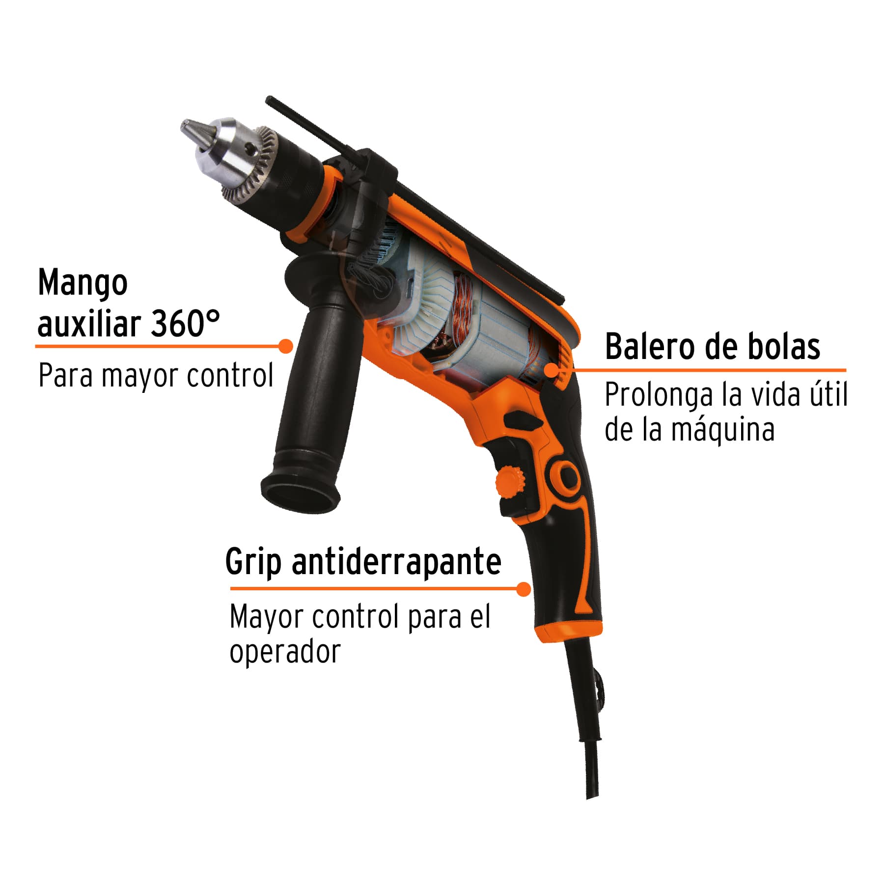 Rotomartillo 1/2", 750W, Truper PRO