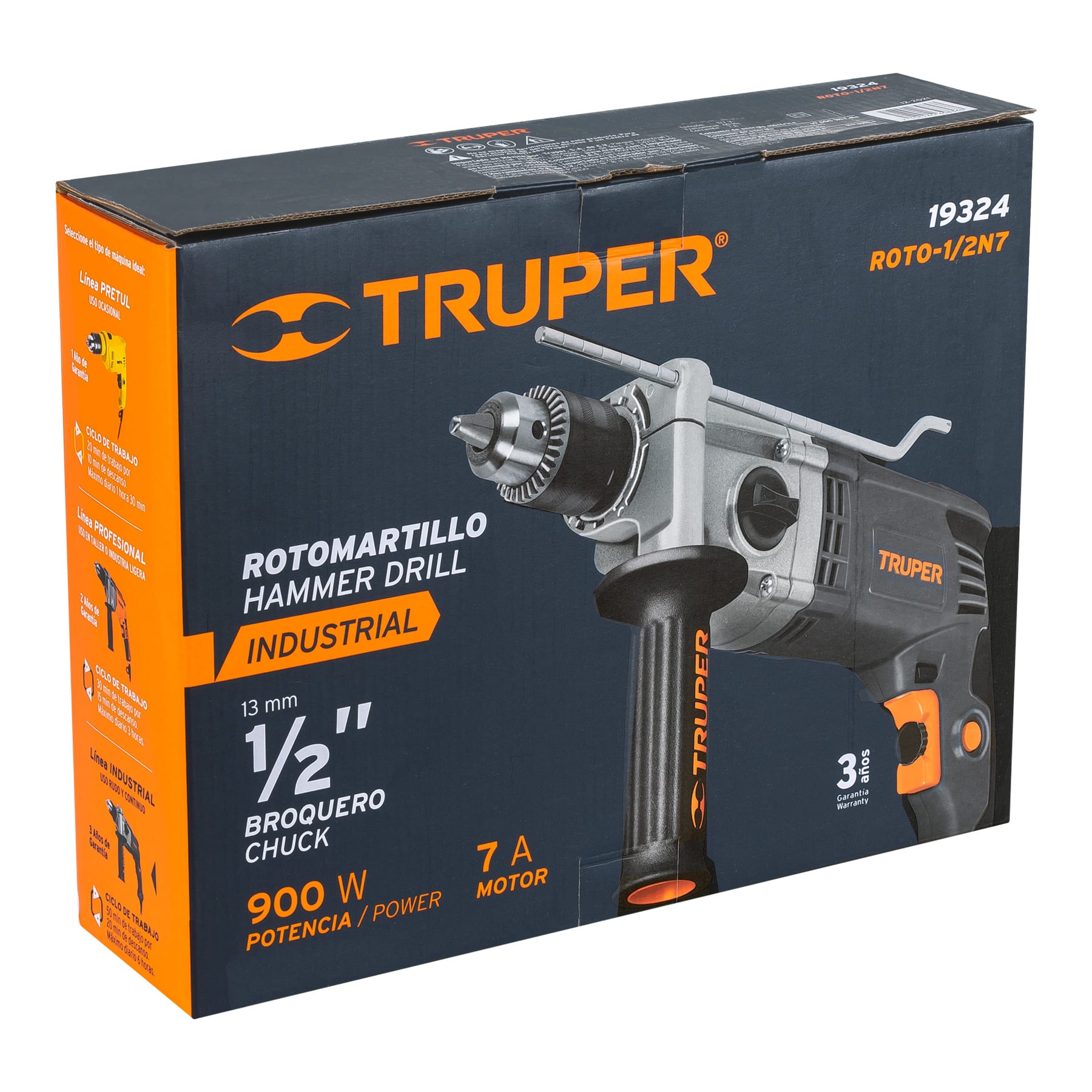 Rotomartillo 1/2", 900W, Truper industrial