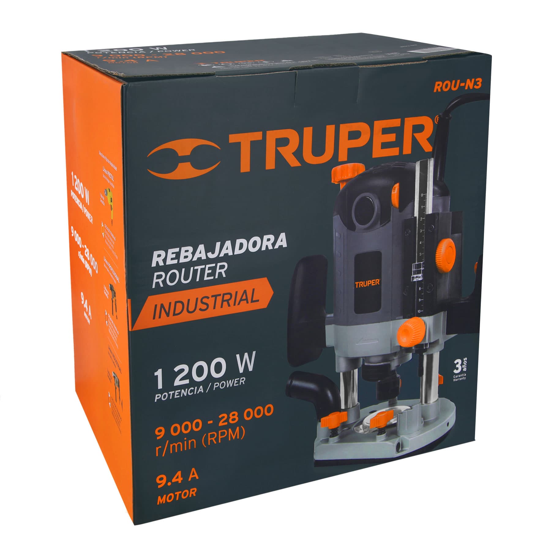 Router 1,200W, 1-3/4 HP, Truper industrial