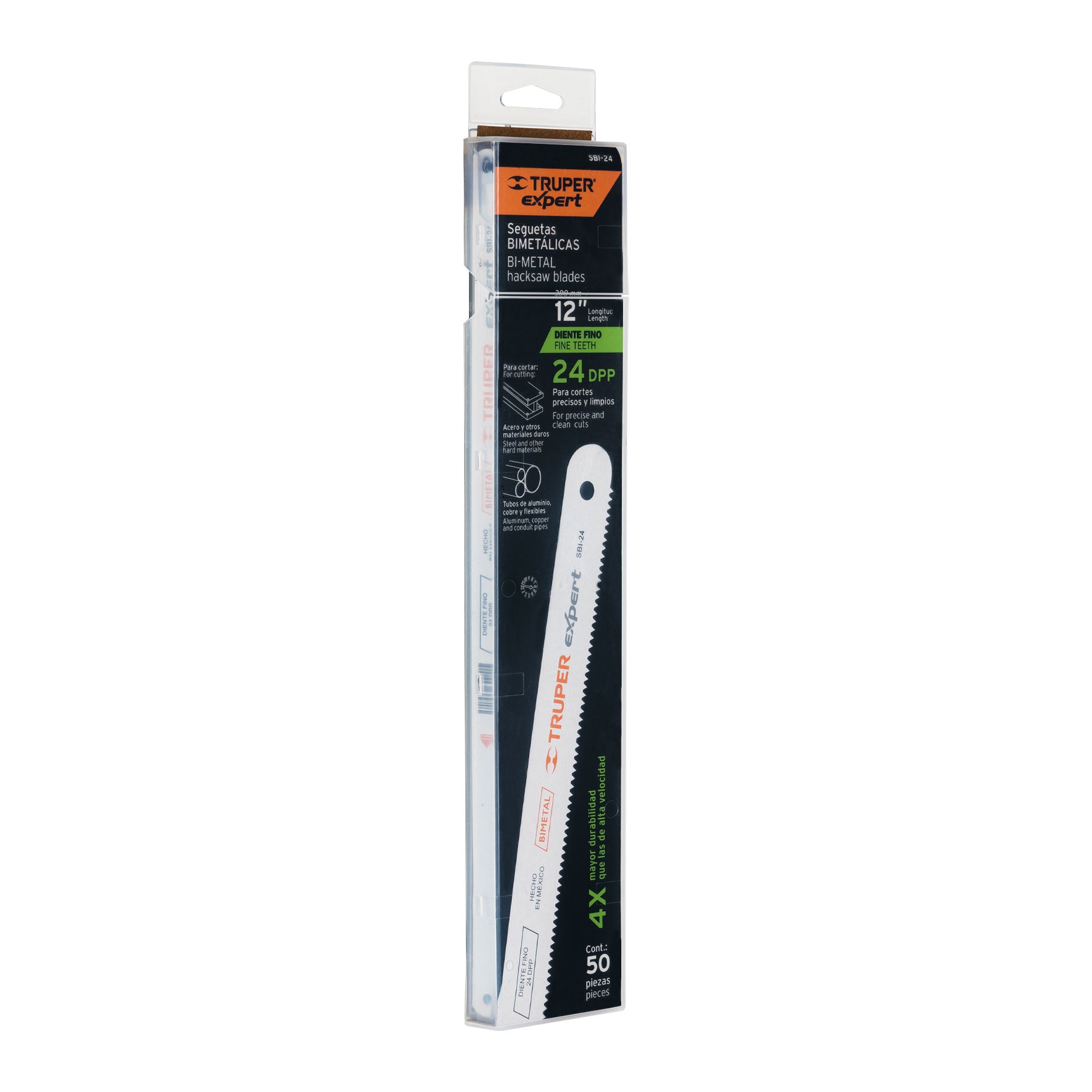 Segueta bimetálica de 12", 24 DPP, Truper Expert