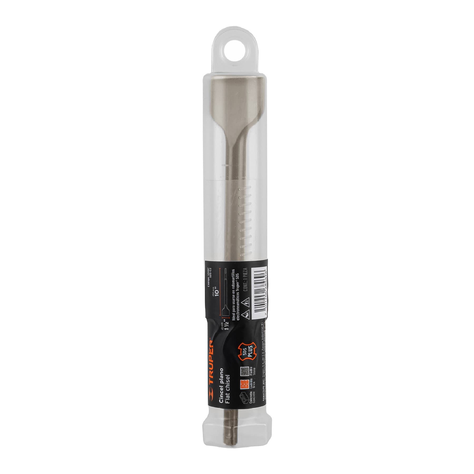 Cincel plano grueso SDS Plus 1-1/2" x 10", Truper
