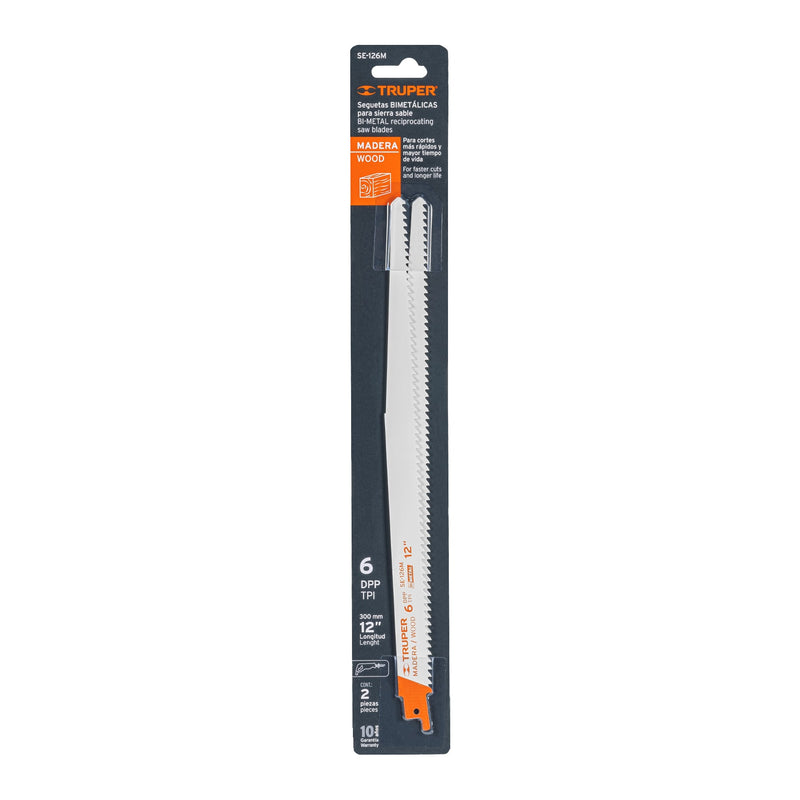 blíster con 2 seguetas sierra sable 12" 6 DPP para madera