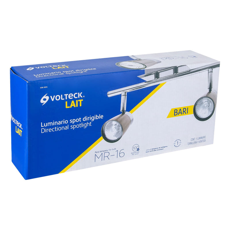 Luminario de sobreponer con 2 spots base GU10,  Volteck