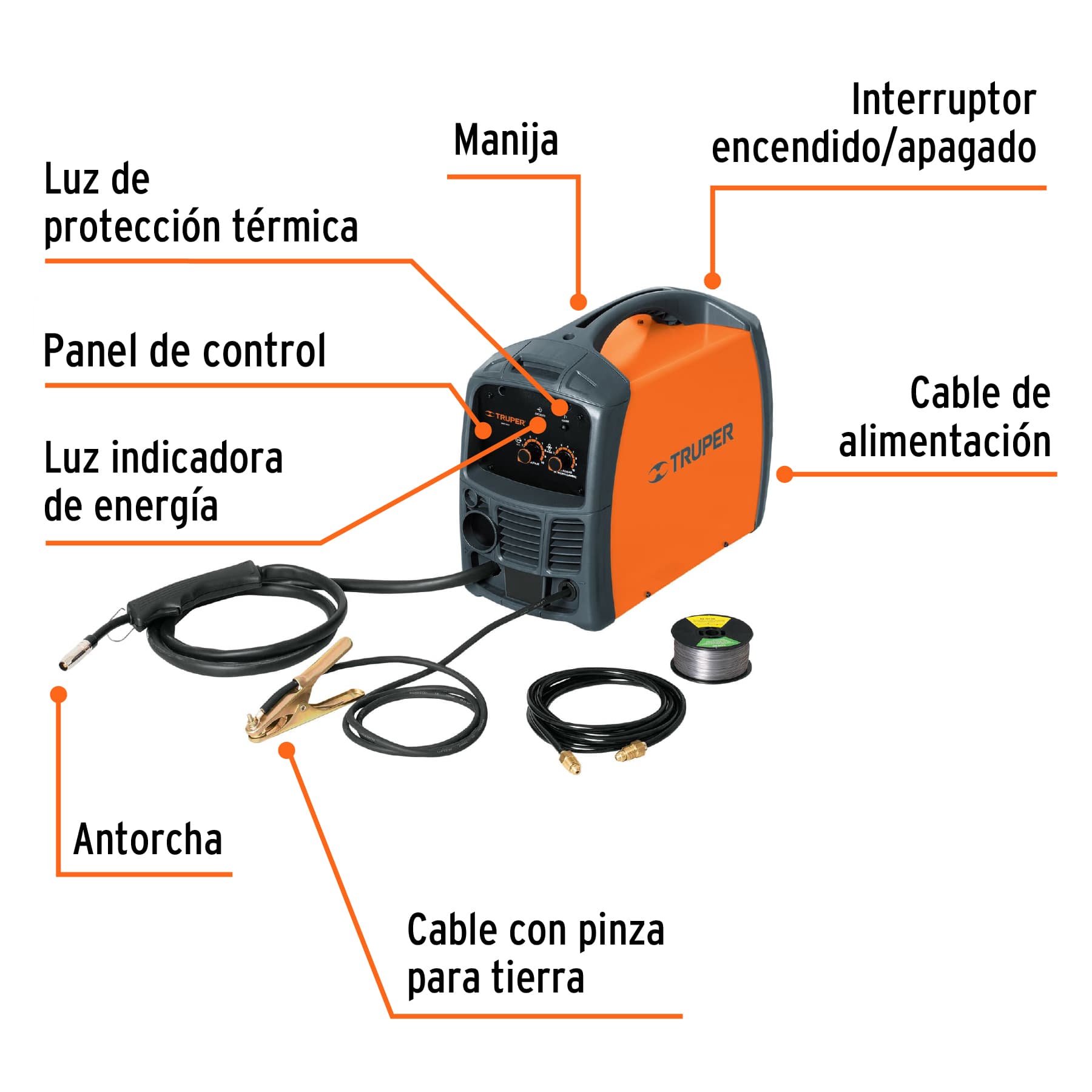 Soldadora para microalambre, 130A, Truper